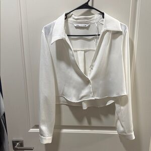 Zara Ivory Button-Up Shirt